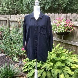 J.Jill double cloth woven button down tunic